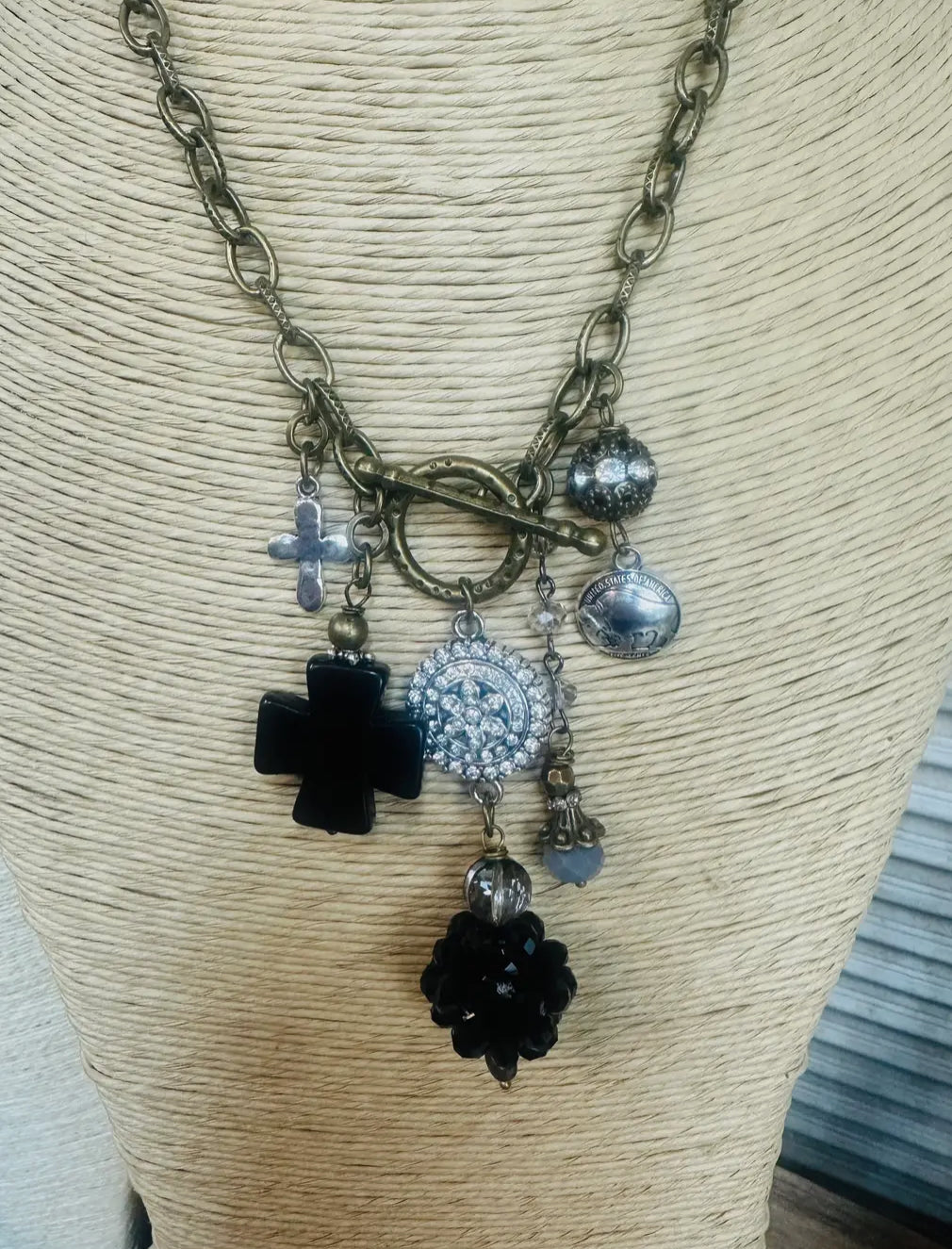 Scooples- Gypsy Black Rhinestone Necklace (#18)