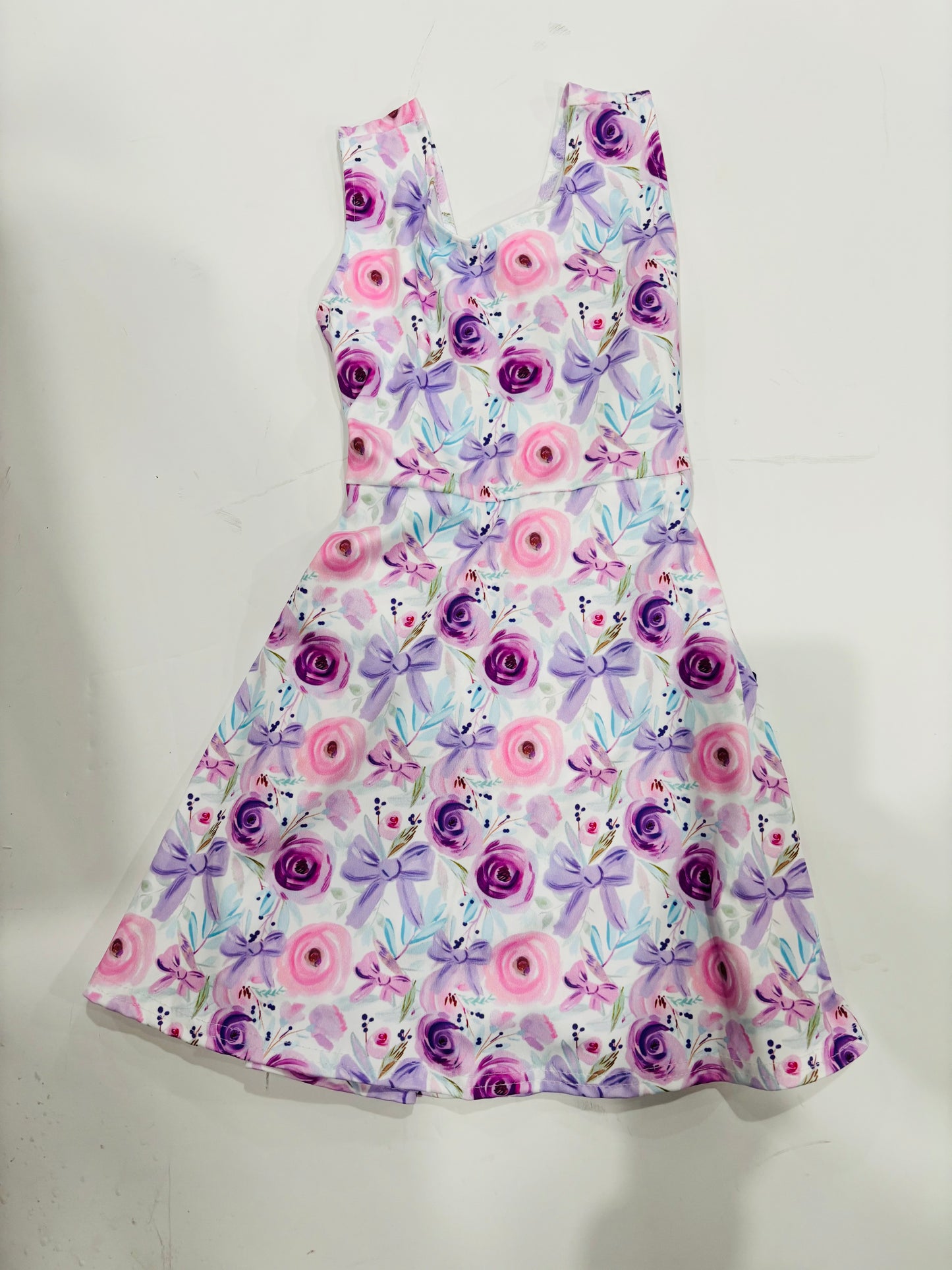 Girls Dress-Lavender Floral with Skort