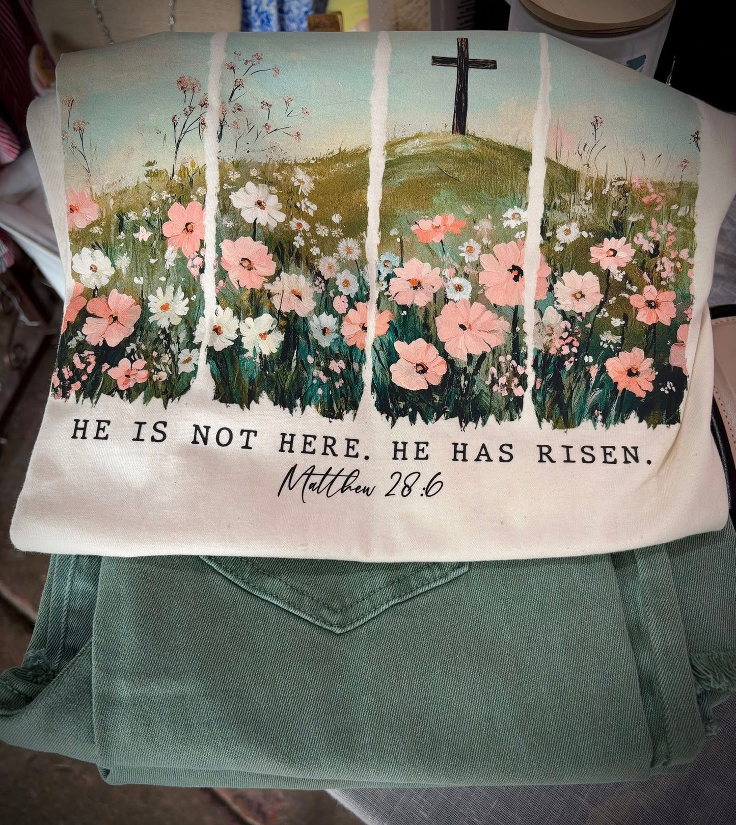 Printed Tshirt- He has Risen