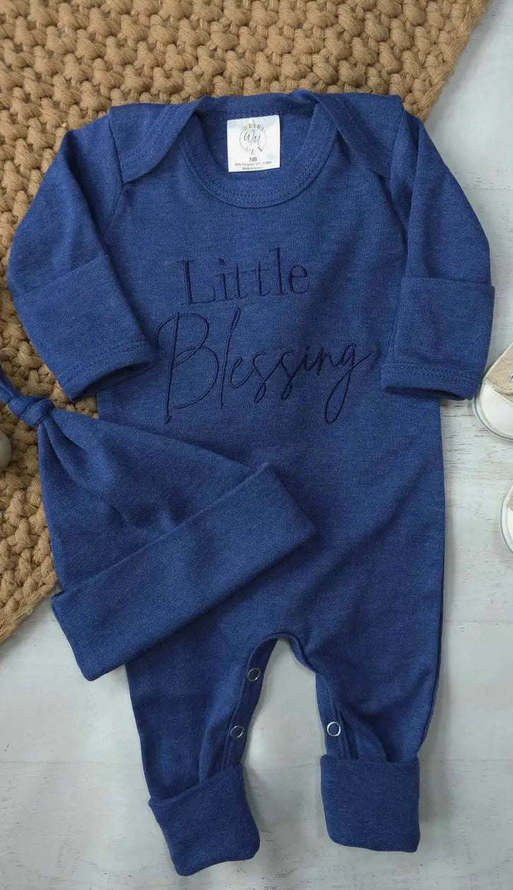 Onesie- Little Blessings Navy