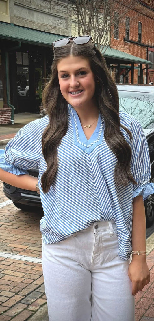 Striped Print Top