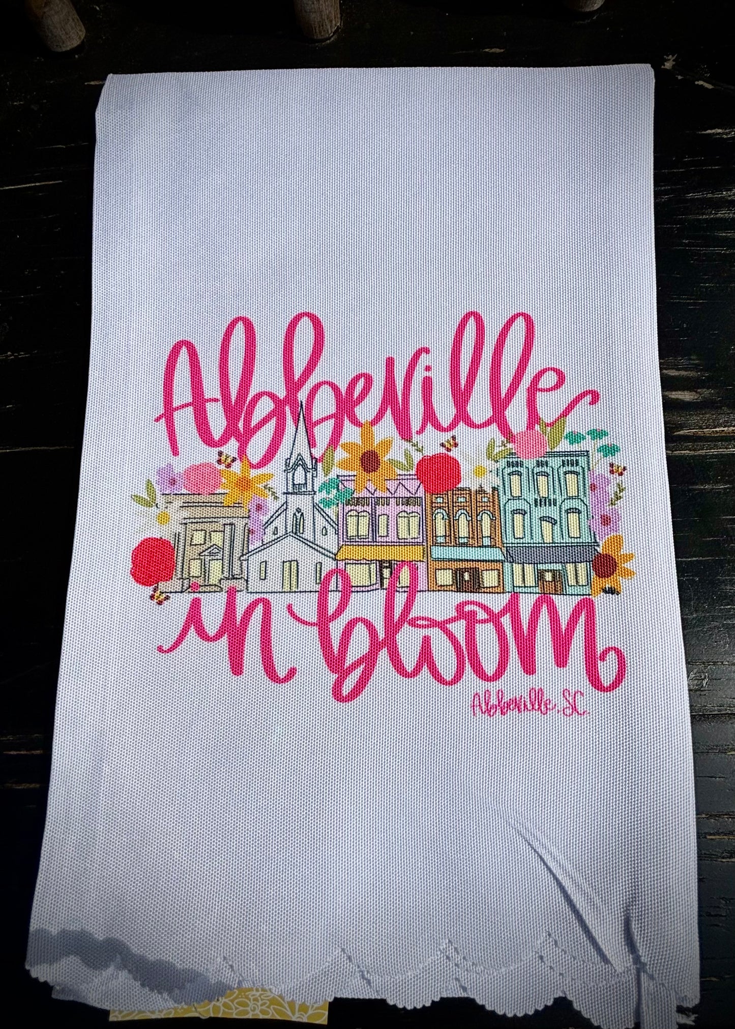 Abbeville in Bloom tea Towel