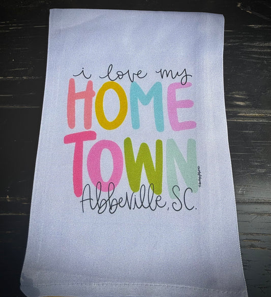 I Love My Home Town Tea Towel