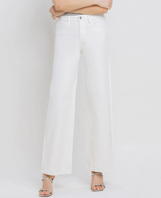 Vervet High Rise Wide Leg White Jeans