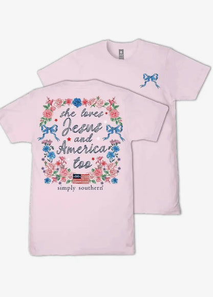 SS Women’s Tshirt- Jesus and America