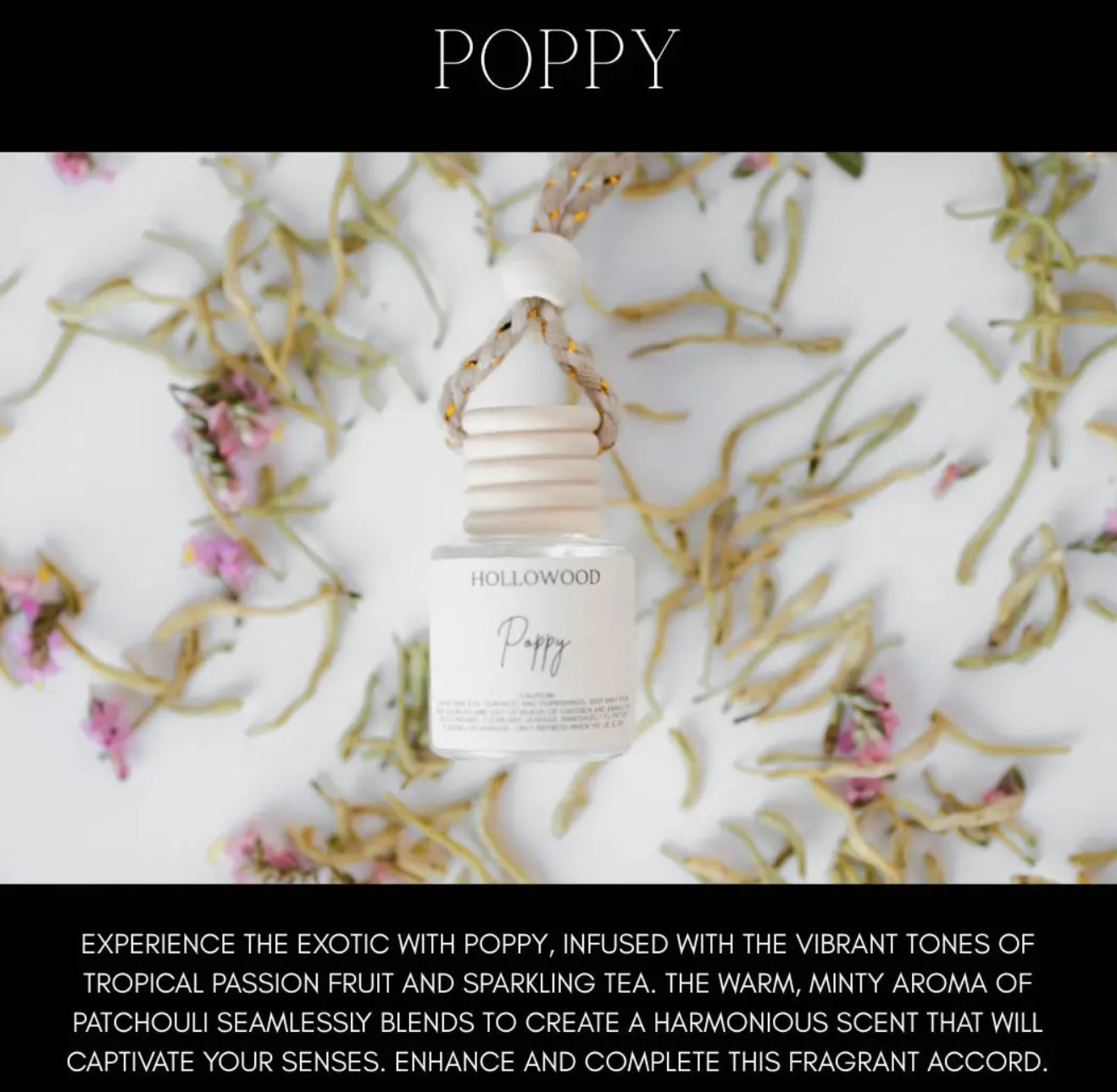 Hollowood Car Diffuser - Poppy