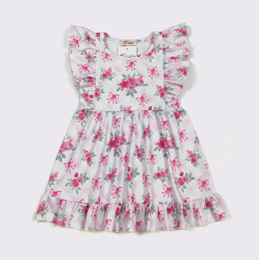 Girls Dress- Floral Pink