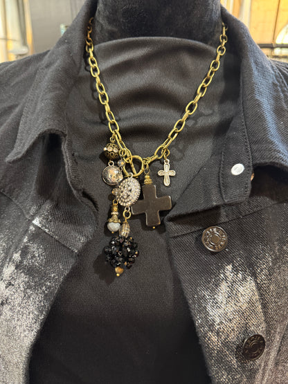 Scooples- Gypsy Black Rhinestone Necklace (#18)