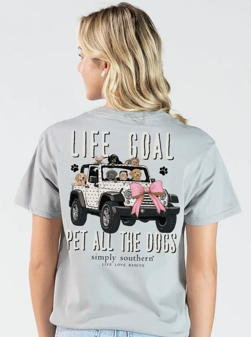SS Women’s Tshirt- Life Goal Pet All The Dogs