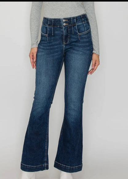 Artemis Vintage Double Button Pleated Front Jeans