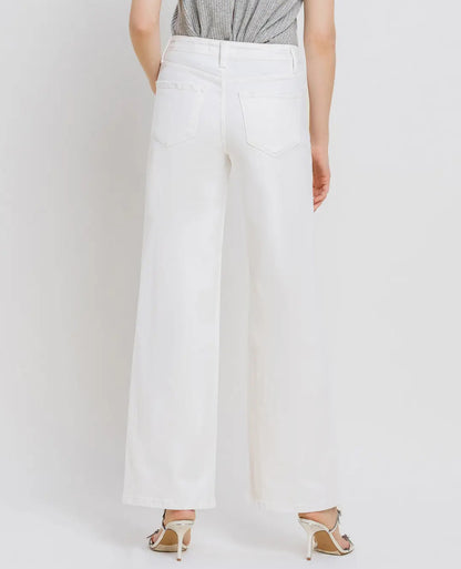 Vervet High Rise Wide Leg White Jeans