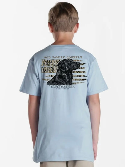 SS Youth Tshirt- God Family Country