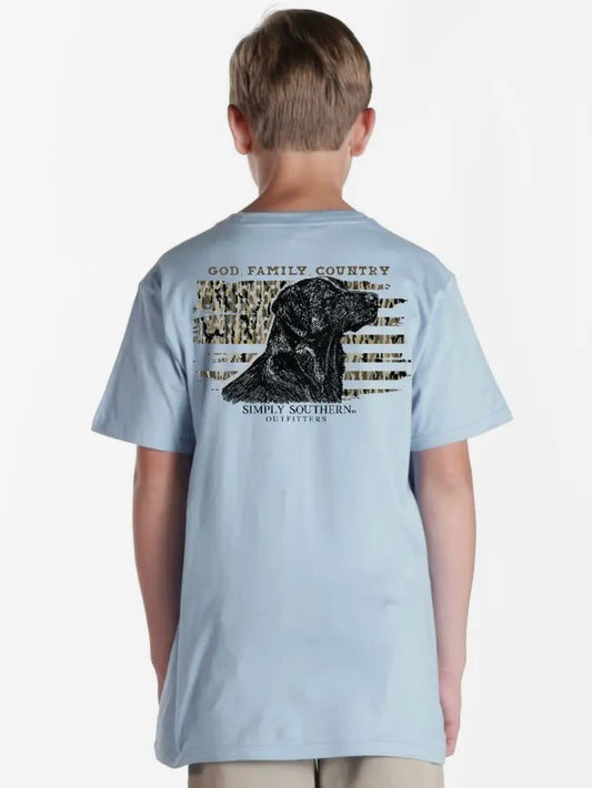 SS Youth Tshirt- God Family Country