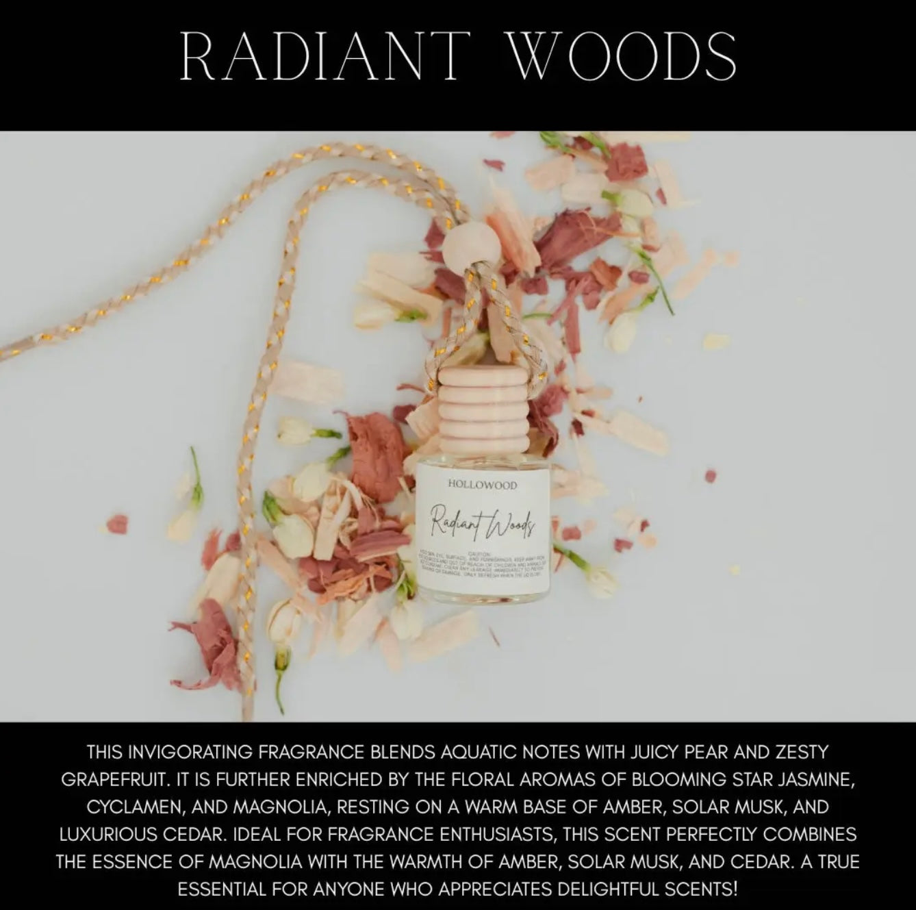 Hollowood Car Diffuser - Radiant Woods