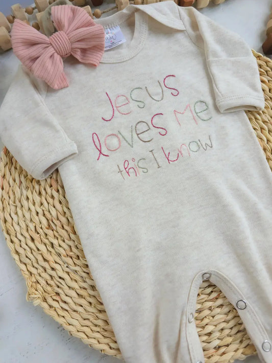 Onesie- Jesus Loves Me Pink