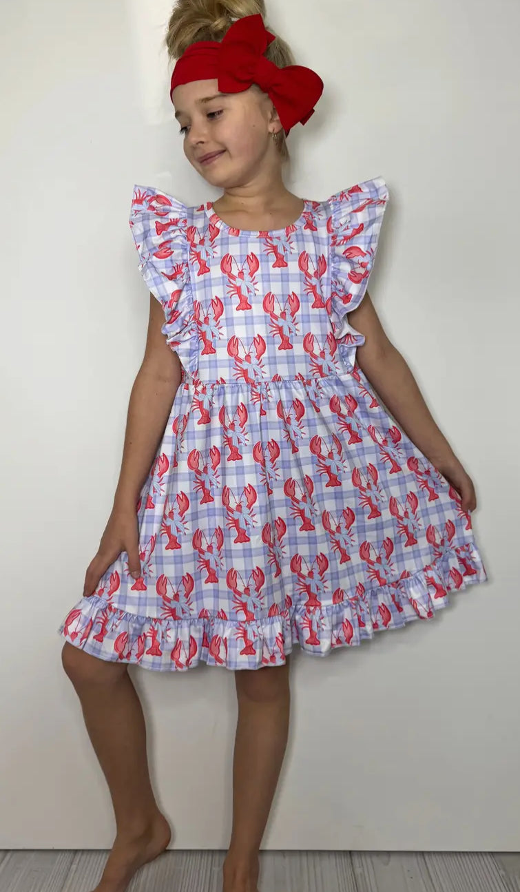 Girls Dress- Preppy Lobster