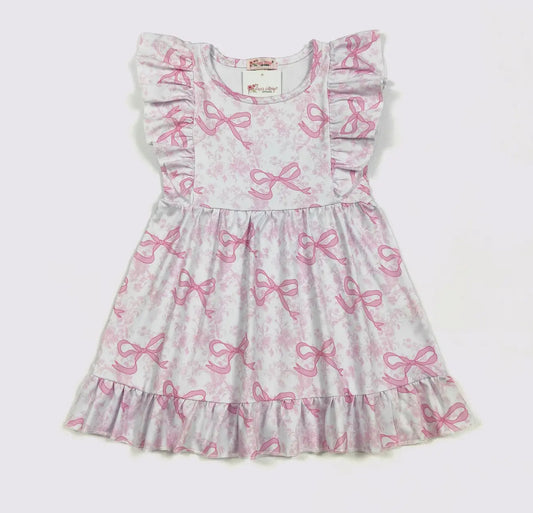 Girls Dress- Pink Bows